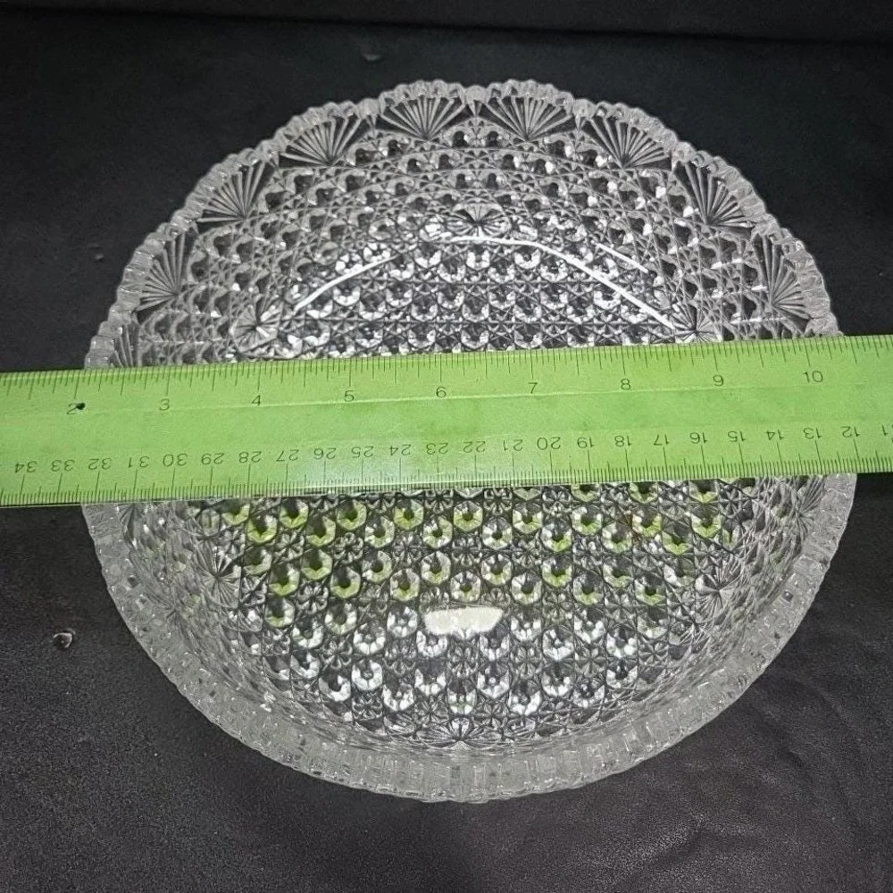 Hoya Japan‎ Crystal Round Serving Bowl, Vintage Dining Glassware, Centerpiece